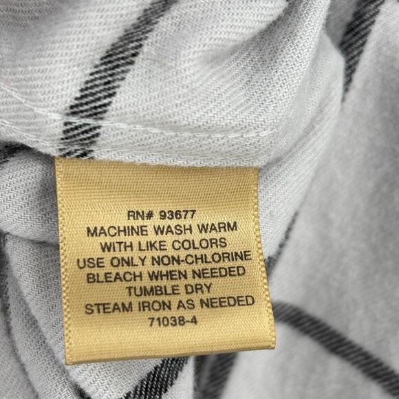 Foundry Signature Flannel Shirt Size LT Gray Plaid Cotton Classic Fit Button Up - Picture 11 of 11